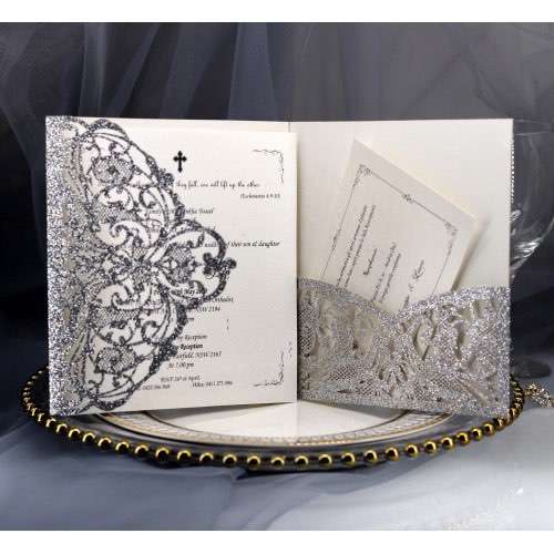 Lace Laser Cut Wedding Invitation Slay- up Business Card
